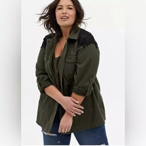Torrid Lace Twill Anorak Jacket